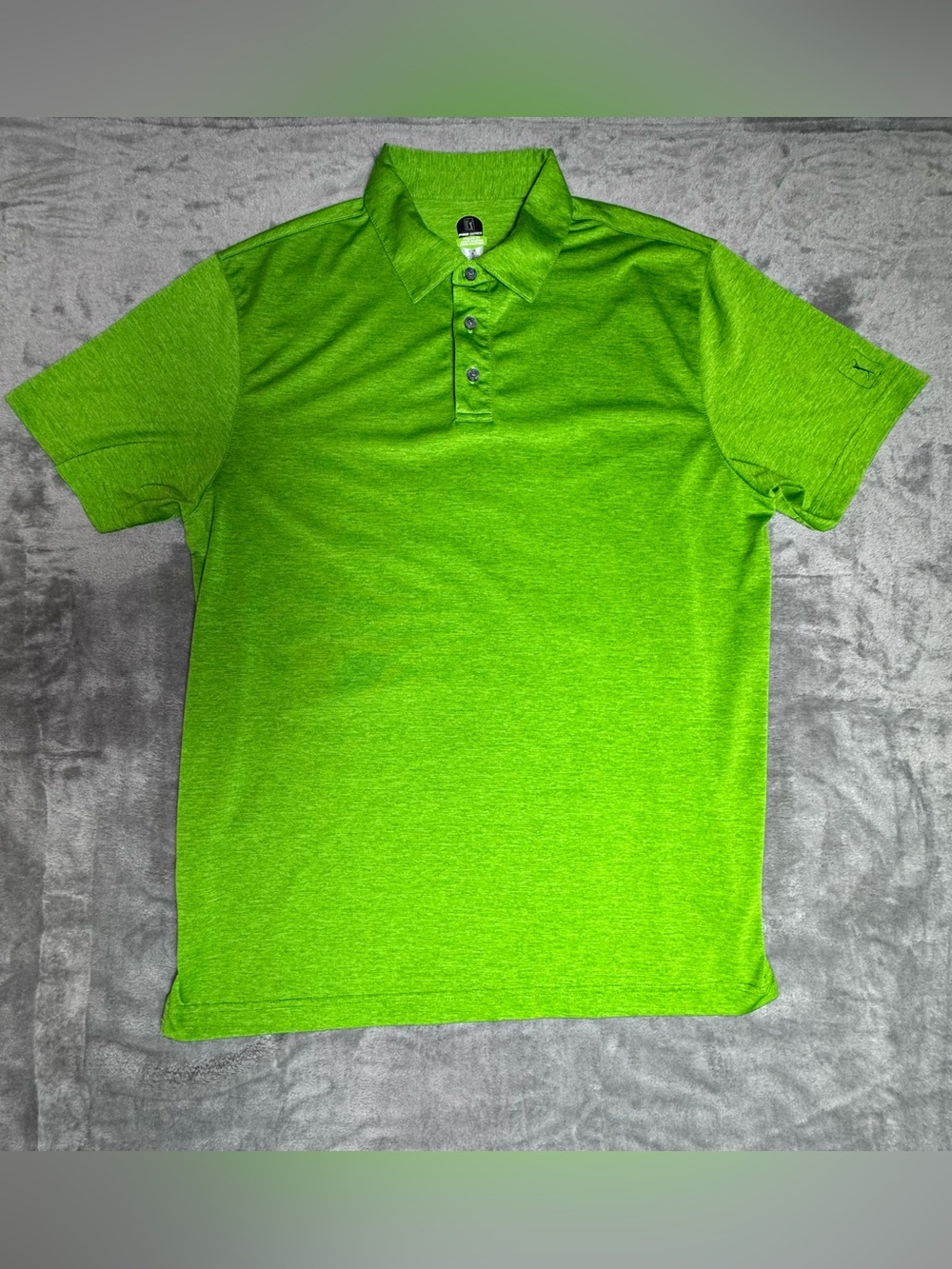 PGA Tour Bright Lime Green Melange Polo